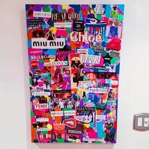 original hand made canvas w/ magazine cutouts🛍🌈